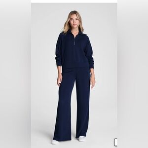 SPANX Air Essentials Wide Leg Pant, Timeless Navy, Medium